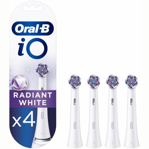 Oral-B iO Radiant White Κεφαλές Βουρτσίσματος Κατά των Επιφανειακών Λεκέδων, για πιο Λευκά Δόντια με Άμεσα Αποτελέσματα Λευκό 4 Τεμάχια